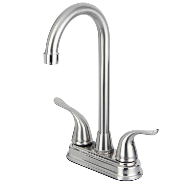 Two Handle, 4" Centerset Bar Faucet, Brushed Nickel